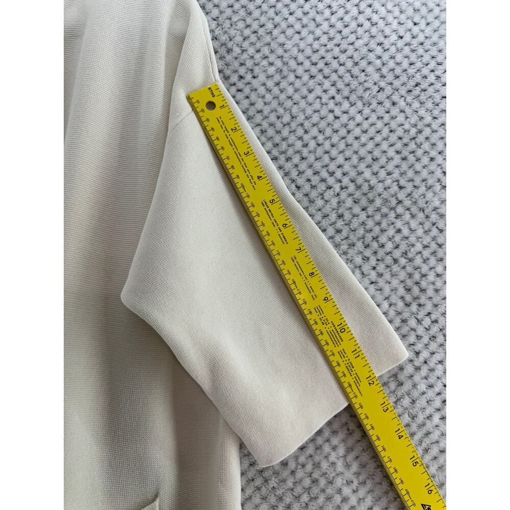 Eileen Fisher Open Front Cardigan Womens 1X/2X Cream Silk Cotton Pockets - Picture 6 of 8